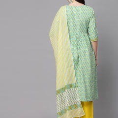 Stylum Women's Floral Printed Rayon Kurta Pant Dupatta set (KPDKAMALA)