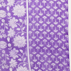 Stylum Women's Lavender Floral Printed Cotton Straight Kurta Pant Dupatta Set (KPDLAVENDERAMARA)