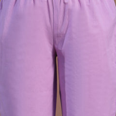 Stylum Women's Printed & Embroidered Cotton Anarkali Kurta Pant Dupatta Set (KPDLAVENDERSTAR)