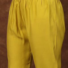 Stylum Women's Lime Green Solid & Embroidered Silk Blend Straight Kurta Pant Dupatta Set (KPDLIMESIZZLER)