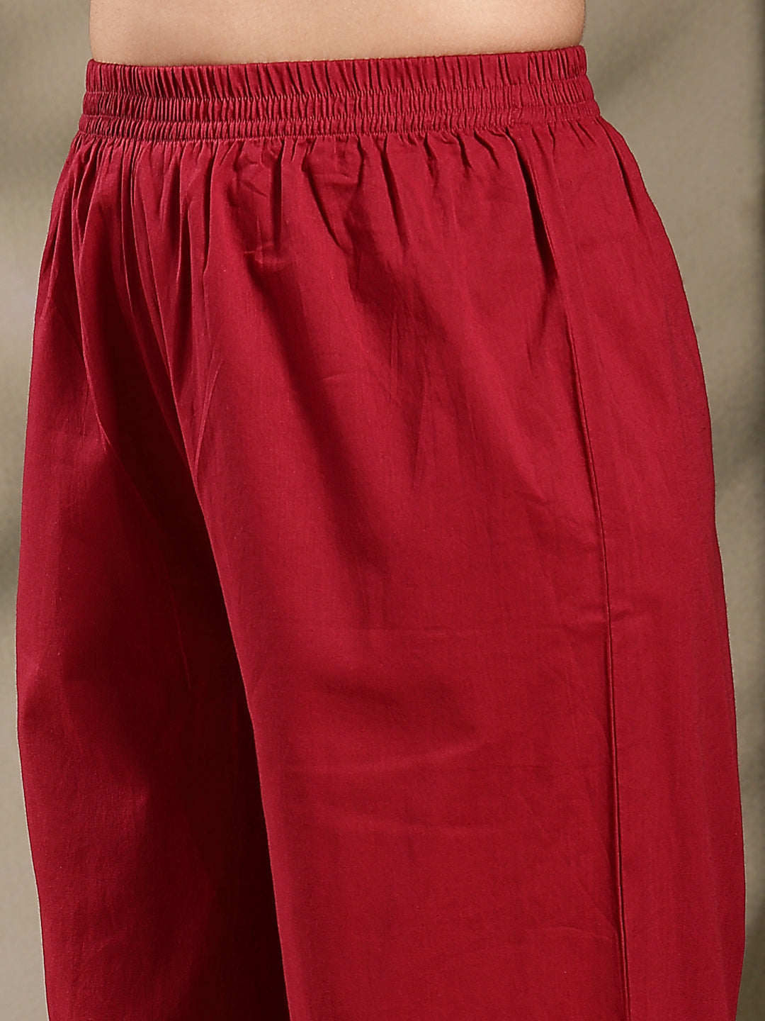 Stylum Women's Maroon Ajrakh Printed Cotton A-Line Kurta Pant Dupatta Set (KPDMAROONHEERA)