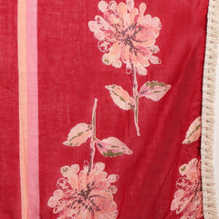 Stylum Women's Maroon Floral Printed Cotton Flared Kurta Pant Dupatta Set (KPDMAROONMALHAR)