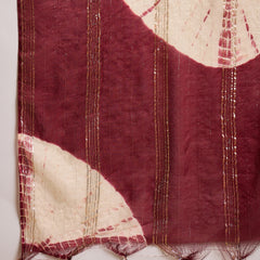 Women's Maroon Solid & Embroidered Crepe A-Line Kurta Pant Dupatta Set (KPDMAROONMILANI)