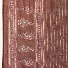 Stylum Women's Maroon Striped & Floral Printed Cotton Straight Kurta Pant Dupatta Set (KPDMAROONRUMALI)