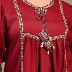 Stylum Women's Plus Size Maroon Solid Cotton Kurta Pant Dupatta Set (KPDMAROONSIFARPLUS)