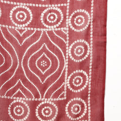 Stylum Women's Maroon Bandhani Printed & Embroidered Cotton Straight Kurta Pant Dupatta Set (KPDMAROONTIRA)