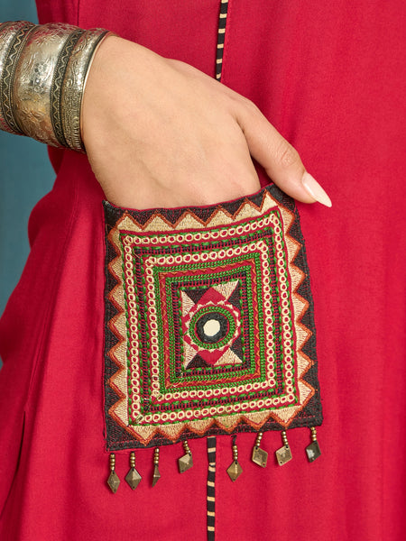 Stylum Women's Maroon Solid Rayon Straight Kurta Palazzo Dupatta Set (KPDMAROONTULIP)