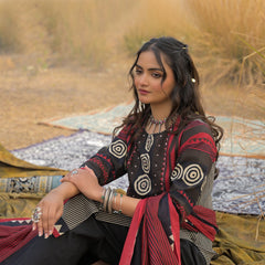 Stylum Women's Maroon Striped Printed Cotton Straight Kurta Pant Dupatta Set (KPDMAROONULTRA)