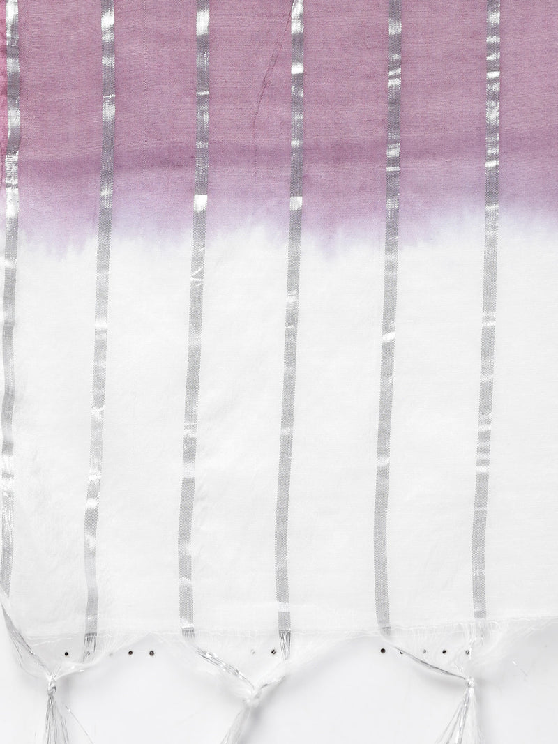 Stylum Women's Embroidered Chinnon Straight Kurta Pant Dupatta Set (KPDMAUVEMAYA)