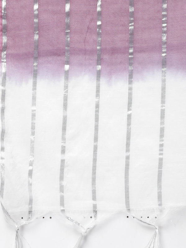 Stylum Women's Embroidered Chinnon Straight Kurta Pant Dupatta Set (KPDMAUVEMAYA)