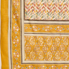 Stylum Women's Mustard Ethnic Motif Printed Cotton Straight Kurta Palazzo Dupatta Set (KPDMUSTARDMUMBA)