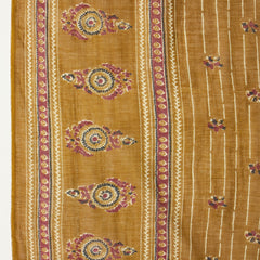 Stylum Women's Mustard Printed Cotton Straight Kurta Pant Dupatta Set (KPDMUSTBUGATI)