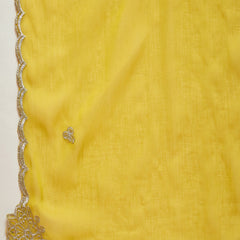 Stylum Women's Mustard Solid & Embroidered Silk Blend Straight Kurti Palazzo Dupatta Set (KPDMUSTKAPOOR)