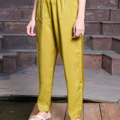 Stylum Women's Mustard Embroidered Silk Straight Kurta Pant Dupatta Set (KPDMUSTMANKU)