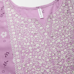 Stylum Women's Floral Printed Cotton Anarkali Kurta with Pant & Dupatta (KPDNARGIS)