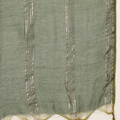 Stylum Women's Olive Woven Design & Embroidered Cotton Blend Straight Kurta Palazzo Dupatta Set (KPDOLIVEBOHRA)