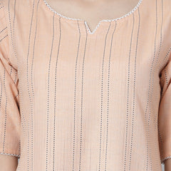 Stylum Women's Woven Design Cotton Blend Straight Kurta Pant Dupatta Set (KPDPEACHURBAN)