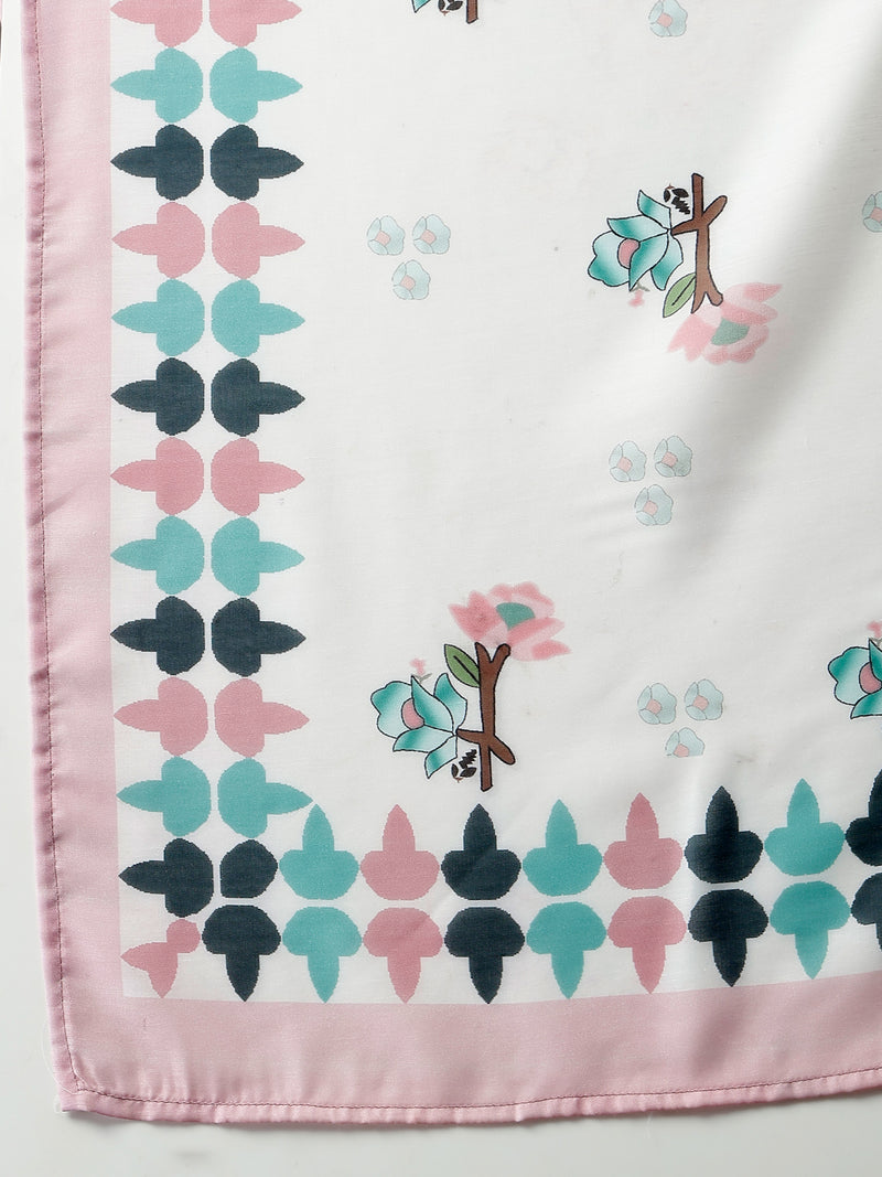 Stylum Women's Pink Solid Cotton Straight Kurta Pant Dupatta Set (KPDPINKDALMA)