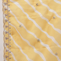 Stylum Women's Lehariya Print & Embroidered Muslin Straight Kurta Pant Dupatta Set (KPDPINKKASTURI)