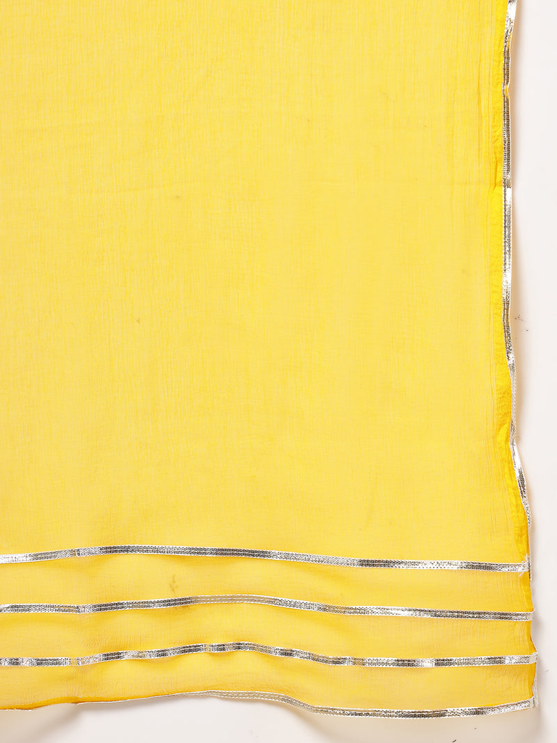 Stylum Women's Pink Madhubani Printed Cotton Anarkali Kurta Pant Dupatta Set (KPDPINKMANVI)