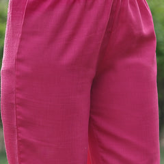 Stylum Women's Pink Printed & Solid Cotton Straight Kurta Pant Dupatta Set (KPDPINKMISHTI)