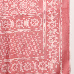 Stylum Women's Pink Ethnic Motif Printed Cotton Straight Kurta Palazzo Dupatta Set (KPDPINKPADMA)