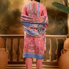 Stylum Women's Pink Printed Muslin Straight Pakistani Kurta Pant Dupatta Set (KPDPINKPATNA)