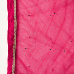 Stylum Women's Pink Solid & Embroidered Silk Blend Straight Kurti Palazzo With Dupatta (KPDPINKRAKUL)