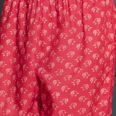 Stylum Women's Pink Floral Printed Cotton Straight Kurta Pant Dupatta Set (KPDPINKWOLT)