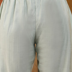 Stylum Women's Pista Green Solid & Embroidered Silk Straight Kurta Pant Dupatta Set (KPDPISTASAKHI)