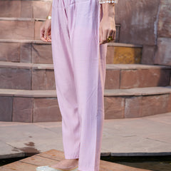 Stylum Women's Purple Solid & Embroidered Silk Straight Kurta Pant Dupatta Set (KPDPURPLEGALA)