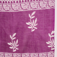Stylum Women's Purple Floral Printed Cotton Anarkali Kurta Pant Dupatta Set (KPDPURPLEMANI)