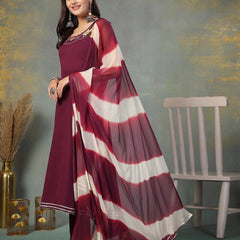 Stylum Women's Purple Solid & Embroidered Poly Crepe A-Line Kurta Pant Dupatta Set (KPDPURPLEPANAMA)