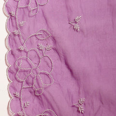 Stylum Women's Purple Solid & Embroidered Organza Straight Kurta Pant Dupatta Set (KPDPURPLEPARINDA)