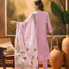 Stylum Women's Purple Solid & Embroidered Chinon Silk Straight Kurta Pant Dupatta Set (KPDPURPLEPRANZA)