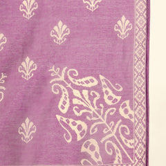 Stylum Women's Purple Ikkat Printed Chanderi Straight Kurta Pant Dupatta Set (KPDPURPLEROCHAK)