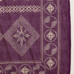 Stylum Women's Purple Bandhej Printed Cotton Straight Kurta Pant Dupatta Set (KPDPURPLESOKER)