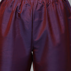 Stylum Women's Embroidered Art Silk Kurta Pant Dupatta Set (KPDPURPLETAFETA)