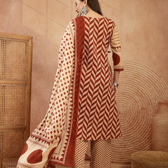 Stylum Women's Red Printed Cotton A-Line Kurta Palazzo Dupatta Set (KPDREDDIMI)