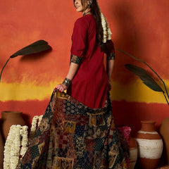 Stylum Women's Red Solid Cotton Straight Kurta Pant Dupatta Set (KPDREDJIMAN)