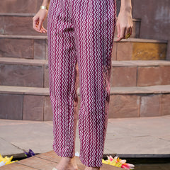 Stylum Women's Red Ethnic Printed Cotton Blend Straight Kurta Pant Dupatta Set (KPDREDMONTAG)