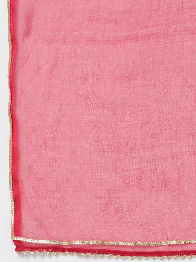 Stylum Women's Printed Cotton Blend Kurta Pant Dupatta Set (KPDREDRAGI)