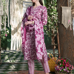 Stylum Women's Red Ethnic Printed Cotton Blend Straight Kurta Pant Dupatta Set (KPDREDSAFARI)