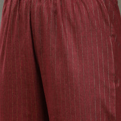 Rose Wine Straight Kurta Pant Dupatta Set