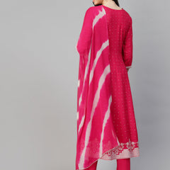 Rayon Anarkali Kurta Pant Dupatta Set