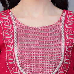 Rayon Anarkali Kurta Pant Dupatta Set