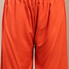 Stylum Women's Rust Solid Rayon A-Line Kurta Palazzo Dupatta Set (KPDRUSTKORAM)