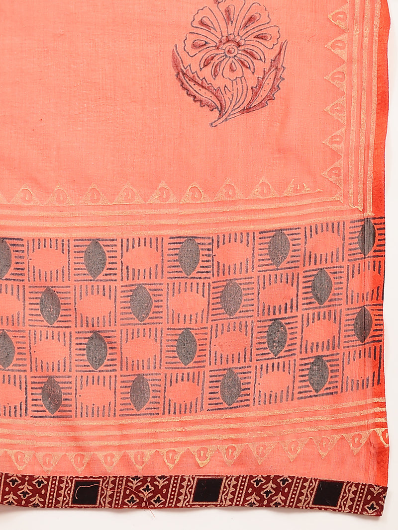 Stylum Women's Rust Solid Rayon A-Line Kurta Palazzo Dupatta Set (KPDRUSTKORAM)