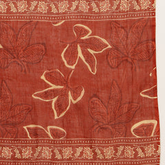 Stylum Women's Rust Floral Printed Cotton A-Line Kurta Palazzo Dupatta Set (KPDRUSTNIKUNJ)