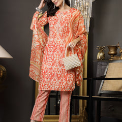 Stylum Women's Blue Printed Cotton Straight Kurta Pant Dupatta Set (KPDRUSTPATU)